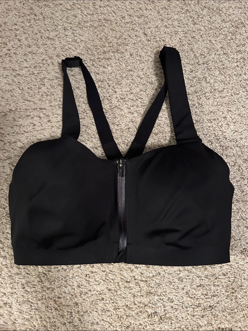 Victoria’s Secret Black Front-Zip Comfort Sports Bra